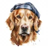 20 High-Quality Golden Retriever with Bandana Clipart - Dogs digital watercolor JPG instant download for commercial use - Digital download