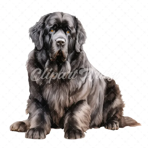 20 High-Quality Newfoundland Clipart - Newfoundland digital watercolor JPG instant download for commercial use - Digital download