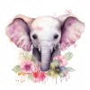 20 High-Quality Floral Cute Elephants Clipart - Cute elephants digital watercolor JPG instant download for commercial use - Digital download