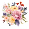20 High-Quality Flower Bouquet Clipart - Flower bouquet digital watercolor JPG instant download for commercial use - Digital download