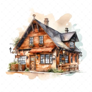 20 High-Quality Alehouse Clipart - Alehouse digital watercolor JPG instant download for commercial use - Digital download