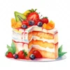 20 High-Quality Birthday Fruit Cake Clipart - Fruit cake digital watercolor JPG instant download for commercial use - Digital download