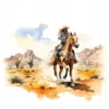 18 High-Quality Horse Riding in Desert Clipart - Horse riding digital watercolor JPG instant download for commercial use - Digital download
