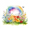 22 High-Quality Rainbow Meadow Clipart - Rainbow meadow digital watercolor JPG instant download for commercial use - Digital download