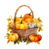 20 High-Quality Pumpkin Basket Clipart - Pumpkin basket digital watercolor JPG instant download for commercial use - Digital download