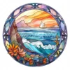 20 High-Quality Seaside Stained Glass Clipart - Seaside digital watercolor JPG instant download for commercial use - Digital download