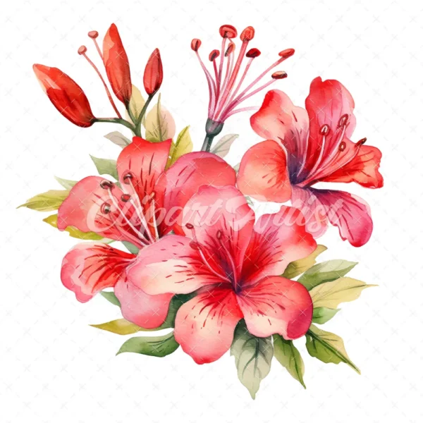 20 High-Quality Alstroemeria Clipart - Alstroemeria flower digital watercolor JPG instant download for commercial use - Digital download