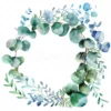 20 High-Quality Eucalyptus Wreath Clipart - Eucalyptus wreath digital watercolor JPG instant download for commercial use - Digital download