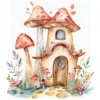 20 High-Quality Little Fairy House Clipart - Fairy house digital watercolor JPG instant download for commercial use - Digital download