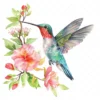 20 High-Quality Floral Hummingbird Clipart - Hummingbird digital watercolor JPG instant download for commercial use - Digital download