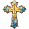 20 High-Quality Stained Glass Cross Clipart - Glass cross digital watercolor JPG instant download for commercial use - Digital download