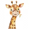20 High-Quality Cute Giraffe Portrait Clipart - Cute giraffe digital watercolor JPG instant download for commercial use - Digital download