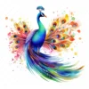 20 High-Quality Rainbow Peacock Clipart - Peacock digital watercolor JPG instant download for commercial use - Digital download