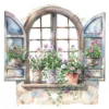 20 High-Quality Victorian Windows Set-1 Clipart - Victorian windows watercolor JPG instant download for commercial use - Digital download