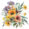 20 High-Quality Bouquet of Flowers Clipart - Bouquet of flower digital watercolor JPG instant download for commercial use - Digital download