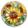 20 High-Quality Stained Glass Sunflowers Clipart - Sunflowers digital watercolor JPG instant download for commercial use - Digital download