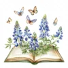 21 High-Quality Bluebonnet Floral Book Clipart - Floral book digital watercolor JPG instant download for commercial use - Digital download