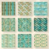 Teal and Gold Seamless Digital Paper - 63 Scrapbook patterns, Teal gold textures, Future journal and cards, Commercial use, Digital download