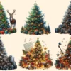 Christmas Trees PNG Clipart Collection - 28 PNG, Festive tree graphics, Seasonal holiday illustrations, Commercial use, Digital download