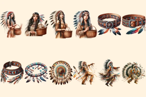 Native America (P-2) PNG Clipart Collection - 57 PNG, Cultural illustrations, Traditional graphics, Commercial use, Digital download