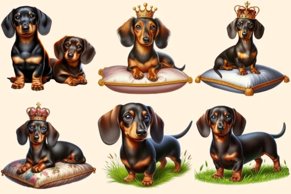 Dachshund PNG Clipart Collection - 28 PNG, Lovable puppy illustrations, Charming dog pet graphics, Commercial use, Digital download
