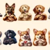 Dog Hearts PNG Clipart Collection - 48 PNG, Charming puppy illustrations, Sweet dog love printables, Commercial use, Digital download