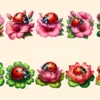 Ladybugs PNG Clipart Collection - 53 PNG, Charming little bug illustrations, Lovable red insect art, Commercial use, Digital download