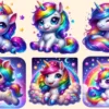 Unicorns PNG Clipart Collection - 26 PNG, Whimsical unicorn graphics, Fairytale inspired printables, Commercial use, Digital download