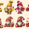 Fruit Gnomes PNG Clipart Collection - 35 PNG, Cute fruit gnome graphics, Charming gnome printables, Commercial use, Digital download