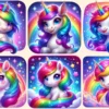 Unicorns (P-2) PNG Clipart Collection - 25 PNG, Whimsical unicorn graphics, Fairytale inspired printables, Commercial use, Digital download