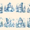 Blue Snowman PNG Clipart Collection - 38 PNG, Winter snowman graphics, Festive printable designs, Commercial use, Digital download