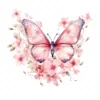 20 High-Quality Pink Floral Butterfly Clipart - Pink butterfly digital watercolor JPG instant download for commercial use - Digital download