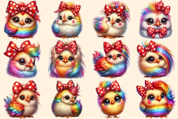 Funny Chicken PNG Clipart Collection - 54 PNG, Funny chicken illustrations, Farmyard art printables, Commercial use, Digital download