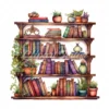 20 High-Quality Book Shelves Clipart - Book shelves digital watercolor JPG instant download for commercial use - Digital download