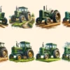 Farm Tractors PNG Clipart Collection - 37 PNG, Farm tractor illustrations, Rural agriculture art, Commercial use, Digital download