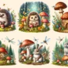 Woodland PNG Clipart Collection - 29 PNG, Woodland creatures illustration, Whimsical forest art, Commercial use, Digital download