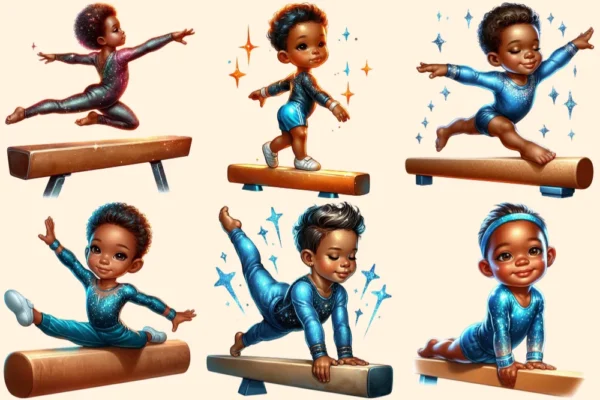 Gymnastics Kids PNG Clipart Collection - 32 PNG, Active sports graphics, Gymnastics printables, Commercial use, Digital download