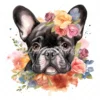 20 High-Quality French Cute Bulldog Clipart - Cute bulldog digital watercolor JPG instant download for commercial use - Digital download