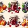Jam Jars PNG Clipart Collection - 26 PNG, Sugary dessert jar graphics, Preserved sweets printables, Commercial use, Digital download