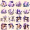 Lavenders Watercolor Clipart Bundle - 160+ transparent PNG, PNG of Tranquil summer lavender joy, Lavenders Commercial use, Digital download
