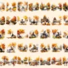 Autumn Landscapes Clipart Bundle - 300+ transparent PNG, Fall landscape clipart, Seasonal scenery graphics, Commercial use, Digital download