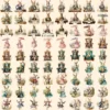 Victorian Bunnies Clipart Bundle - 750+ transparent PNG, Vintage rabbit clipart, Medieval antique graphics, Commercial use, Digital download
