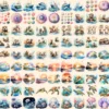 Ocean Stuff Watercolor Clipart Bundle - 800+ transparent PNG, Ocean-themed clipart, Ocean creatures designs, Commercial use,Digital download