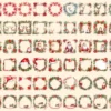 Christmas Borders Watercolor Clipart Bundle - 455+ transparent PNG, Xmas frames art, Festive border designs, Commercial use,Digital download