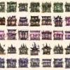 Halloween Storefronts Watercolor Clipart Bundle - 310+ transparent PNG, Haunted store graphics, Spooky png, Commercial use, Digital download