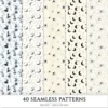Creepy and Cozy Seamless Patterns, Autumn halloween JPEG, Skeleton pattern, Bat, Spider web, Raven repeating pattern,Digital scrapbook paper