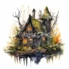 20 High-Quality Swamp Witch Houses Clipart - Witch houses digital watercolor JPG instant download for commercial use - Digital download