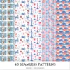 French Riviera Seamless Patterns, Summer beach JPEG, Sea pebble pattern, Shells, Seagull, Seaside repeating pattern, Digital scrapbook paper