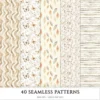 Old Cottage Seamless Patterns, Cottage flowers JPEG, Cottagecore seamless pattern, Floral rustic repeating pattern, Digital scrapbook paper