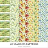 Italian Vibes Seamless Patterns, Mediterranean summer JPEG, Lemon motifs pattern, Italian tiles repeating pattern, Digital scrapbook paper